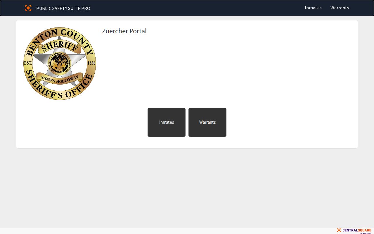 Official Benton County Sheriff public warrant search portal